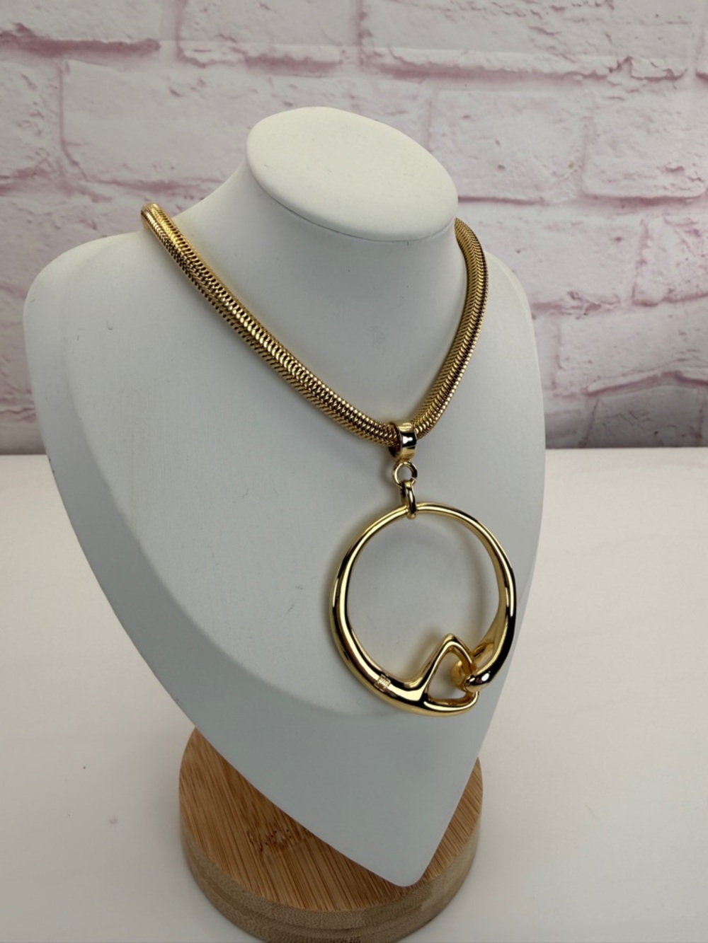 Givenchy Gold-Tone Statement Circle Pendant Necklace - Picture 2 of 8